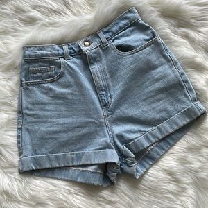 AA Light Wash Denim Shorts